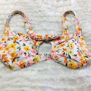 NWOT Jessica Simpson Multi Color Floral Bikini Swim Top M